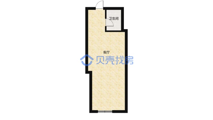 新！附 小十中秀江外滩二期精装单身公寓拎包即住-户型图