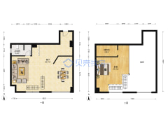万达广场写字楼精装修 已隔两层 产证面积109可以注册-乌鲁木齐万创中心十二号公寓户型图
