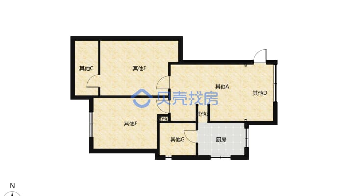 新村北路（金桂园小区旁)楼梯房两室一厅。简单装修-户型图