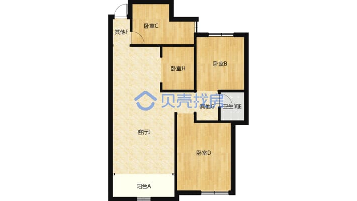 凯旋城 3室2厅 东-户型图