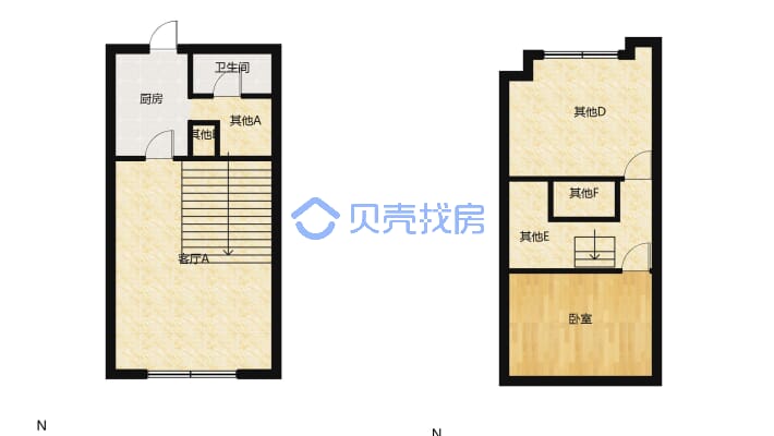 精装LOFT复式 两房 好出租且租金高 有电梯-户型图