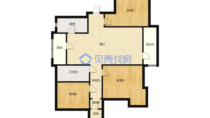 玉湖边上海人家电梯9楼，南北通透3房拎包入住-户型图