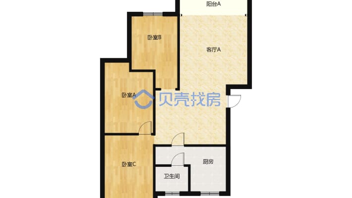 安源新村小区好位置居中楼层98平26.8万-户型图
