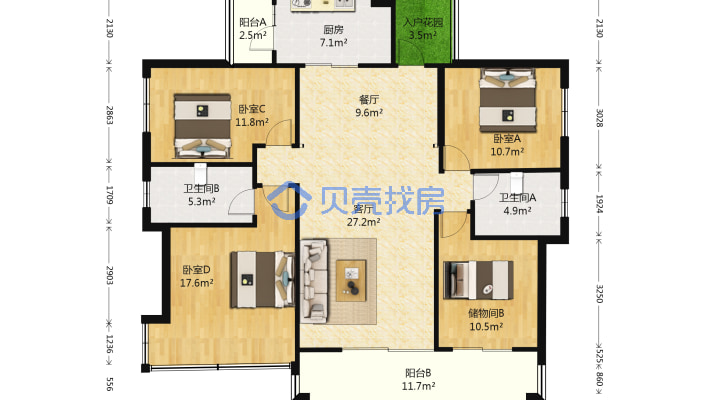樱雪 蓝悦湾4室1厅142 85平米 中山樱雪 蓝悦湾二手房4室1厅142 85平米 中山贝壳找房