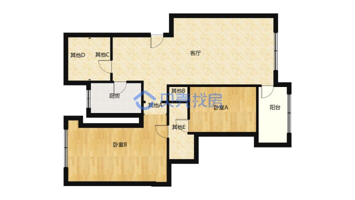 水墨江南精装三室 黄 金楼层 业主外地定居满五唯一-户型图