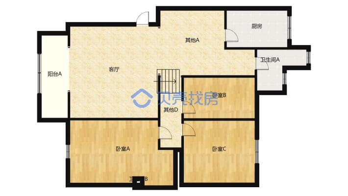 景泰新村 3室2厅 南-户型图