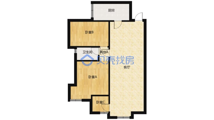 园林小区 珠江帝景山庄 住家精装3室 环境优美 满2年-户型图