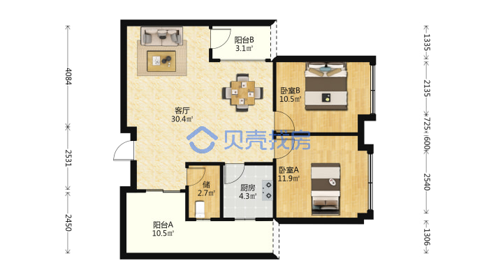 海南青年公寓2改3房  总价低   紧挨海南生态软件园-户型图