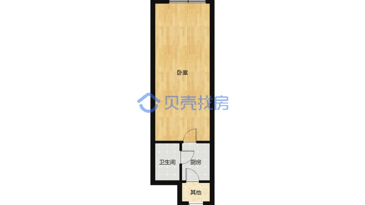秀江外滩第二小区 1室1厅 南-户型图