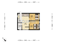 紫金广场精装两室带家具家电，9成新房-宜宾紫金广场户型图