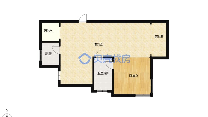 香槟国际经开区小户型2房小家居住出行方便-户型图