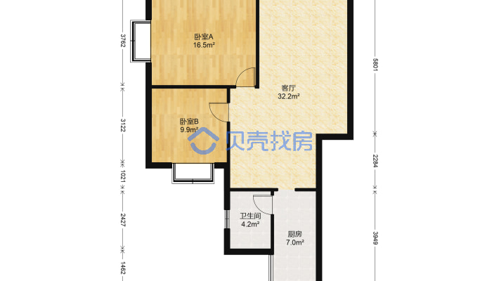 081学 校 旁2017年竣工的小区2居室60万价格可谈-户型图