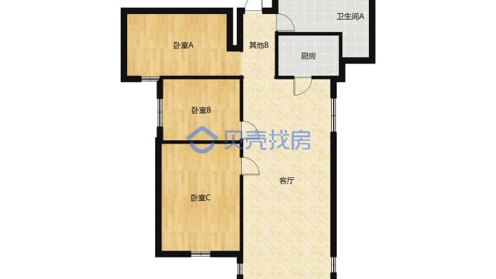 宝湖城 3室1厅 东-户型图