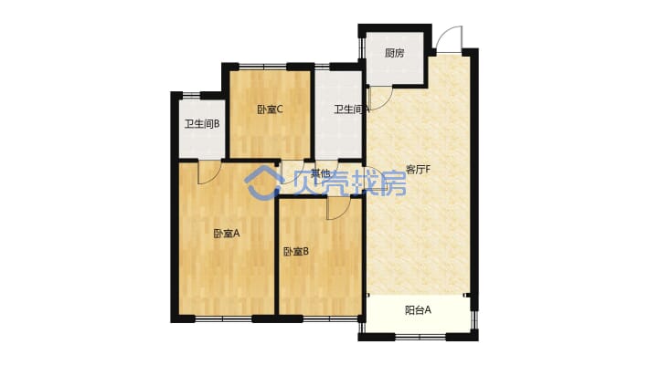 优步学府 可开院子 南北通透 格局好 低楼层 适合老人-户型图