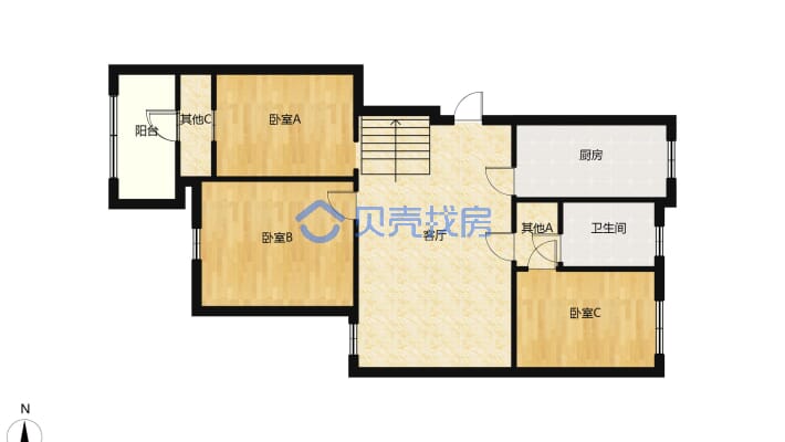 金陵世家 3室2厅 南-户型图