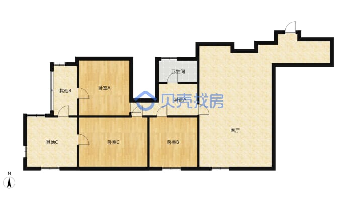 石鼓书院旁 大3房2厅 精装 红木家具-户型图
