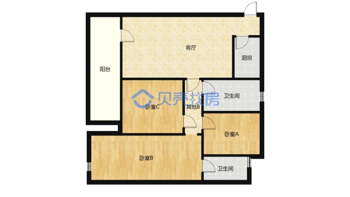 中洲慧谷  精装大三房  拎包入住 家具家电齐全-户型图