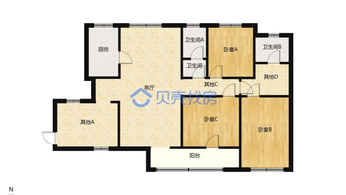 五洲观澜 电梯中层 精装 有本满二可按揭-户型图