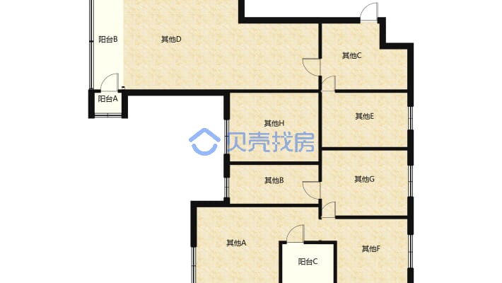 袁州学 校旁秀江河畔毛坯大4房带2个地下车位-户型图