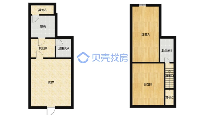 中科·九川广场一期工程 2室2厅 南-户型图