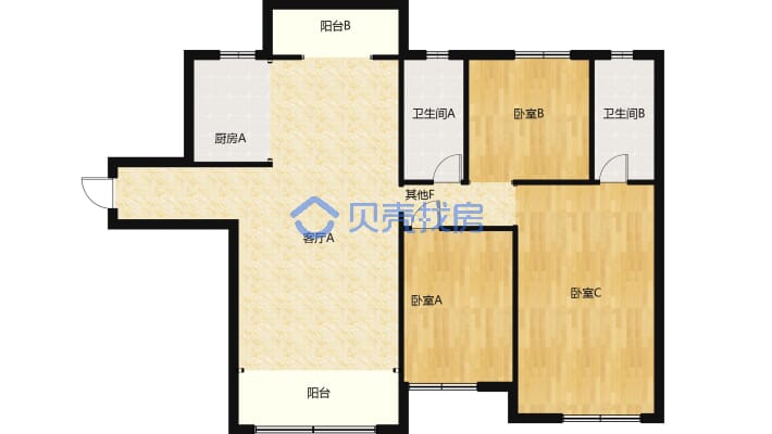 户型通透 户型方正 诚心出售 格局好 采光通风好-户型图