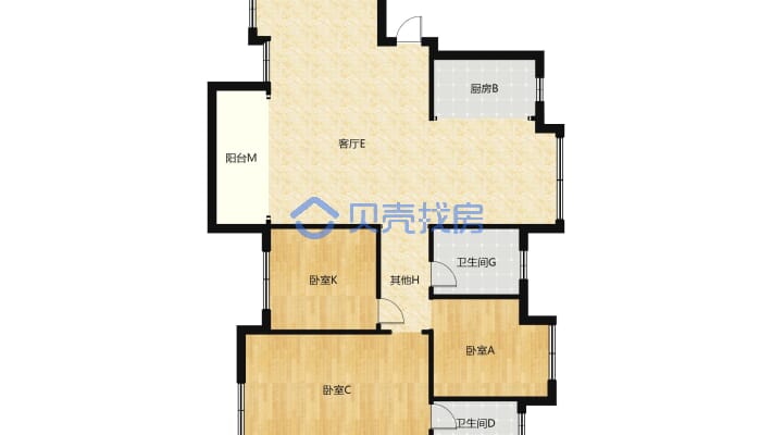 华硕江上明月 4室2厅 南-户型图