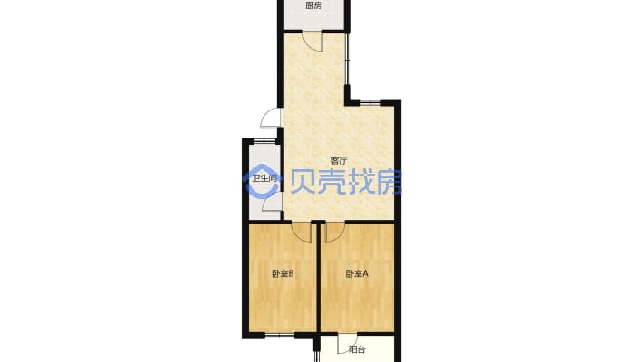 香河湾 步梯中高层 2室 90平 49.8万 有本可按揭-户型图