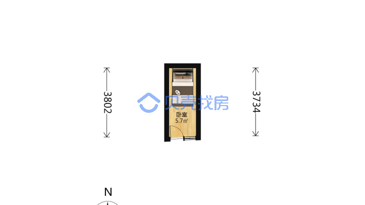 小雅宝胡同 1室0厅 南-户型图