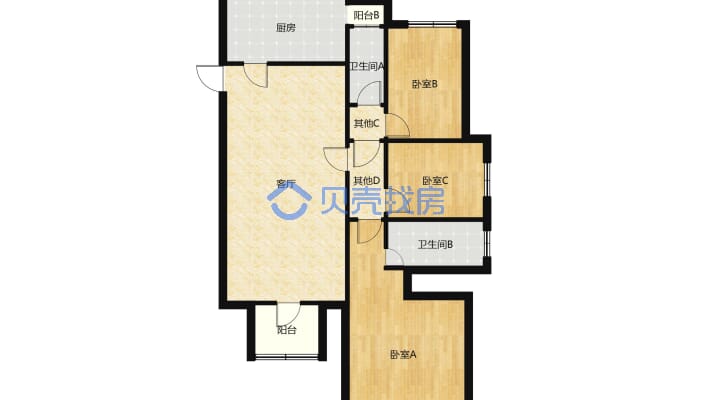 新13中高铁北站东3路新厂商圈恒大悦府精装3室2厅边户-户型图