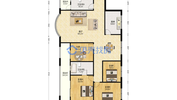 南河大型小区，朝南，低价关门出售-户型图