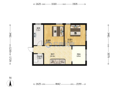 爱家公寓精装2房，边户，老证，拎包入住-驻马店爱家·会展国际公寓户型图