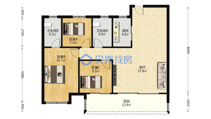 建业世和府一期 高品质小区 楼层好 格局好 随时看房-户型图