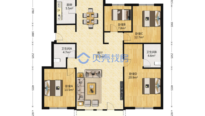 小西沟 电梯洋房 中建苏香台壹号小区-户型图