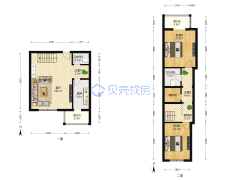 京铁家园三区 南北复式两居 朝南客厅 满五唯一-北京京铁家园户型图