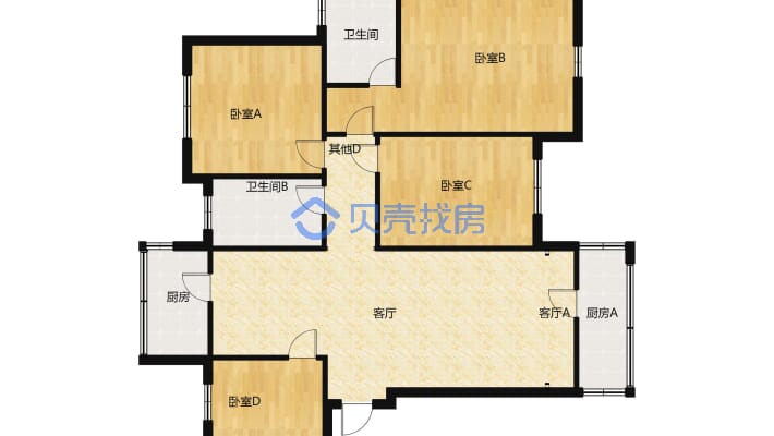 正荣·丽景滨江 4室2厅 南-户型图