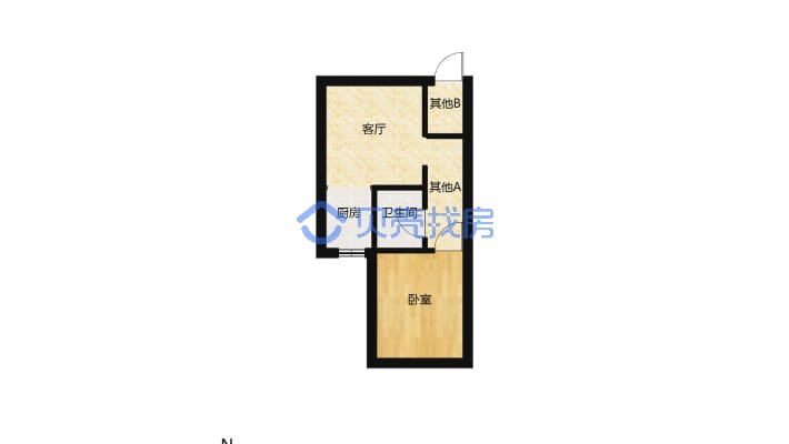 江山帝景精装修公寓，首付7万可以安一个小家-户型图