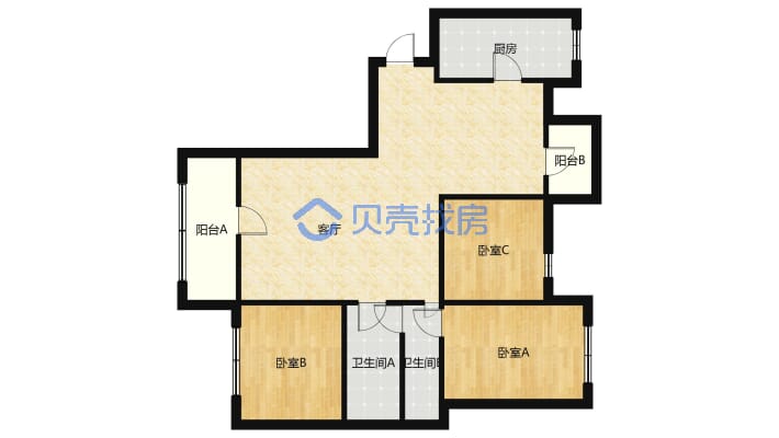 恒大绿洲 电梯好楼层 南北通透双阳台 可按揭-户型图