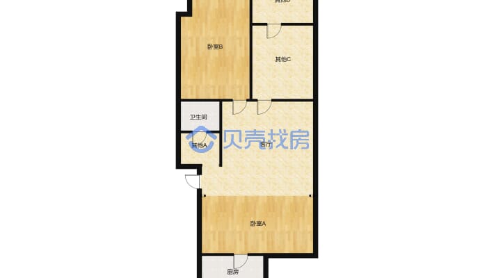 沃尔玛跟前 金鑫学府嘉园 经典2+1户型 可按揭-户型图