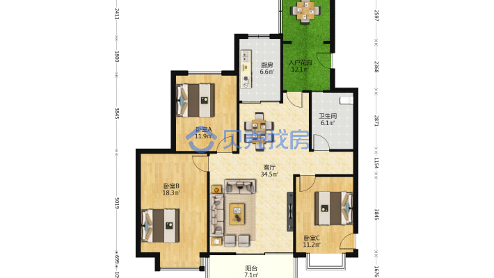 地铁口 精装修拎包入住 诚意出售-户型图