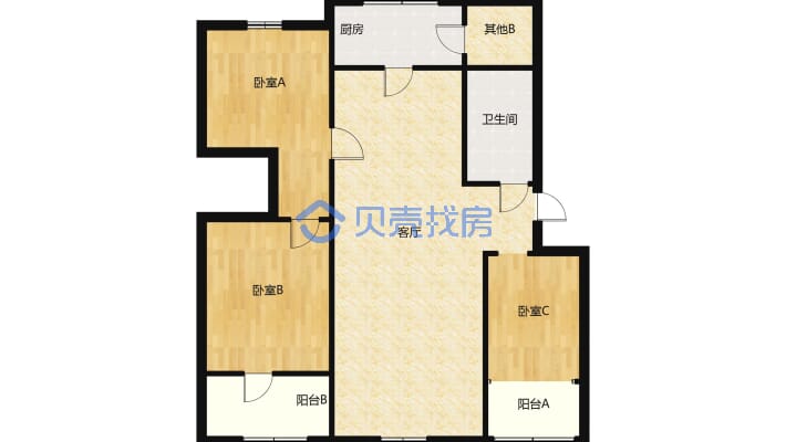 锦绣花城，带家具家电，可按揭，带俩个封闭的楼台-户型图