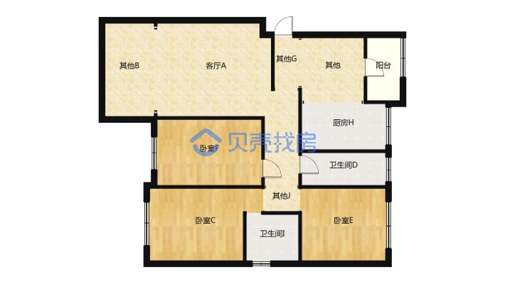 翡翠城3居室 139.53m²南北通透-户型图