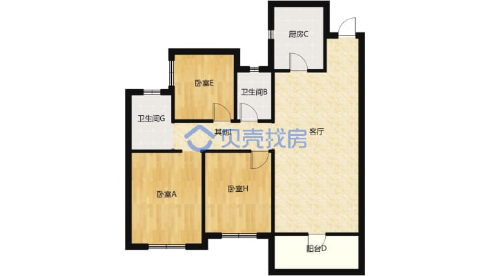 天誉锦樾 3室2厅 东南-户型图