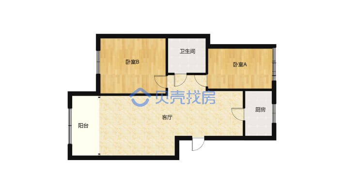 宜春学院 润达国际旁大儒世家2房2厅 楼梯房中间楼层-户型图