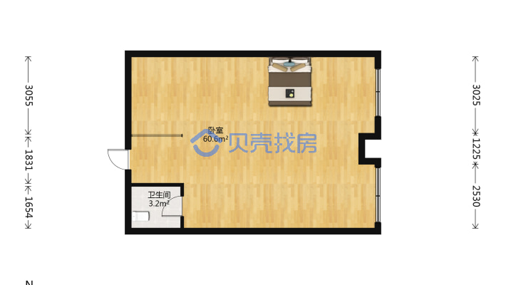 爱家·会展国际公寓1-1-1-1 83.60m² 80 万-户型图