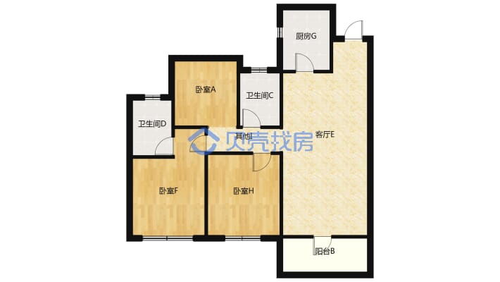 天誉锦樾 3室2厅 东北-户型图