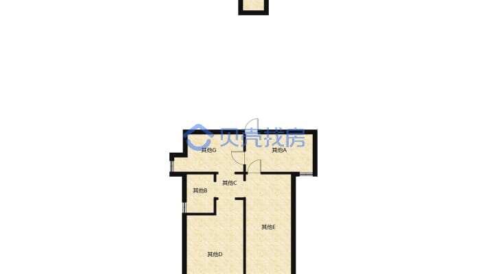 德和沁园全新毛坯2房，户型方正，看房方便-户型图