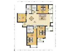 通州北关 地铁6号线 物资学院 8哩岛 大三居-北京8哩岛户型图