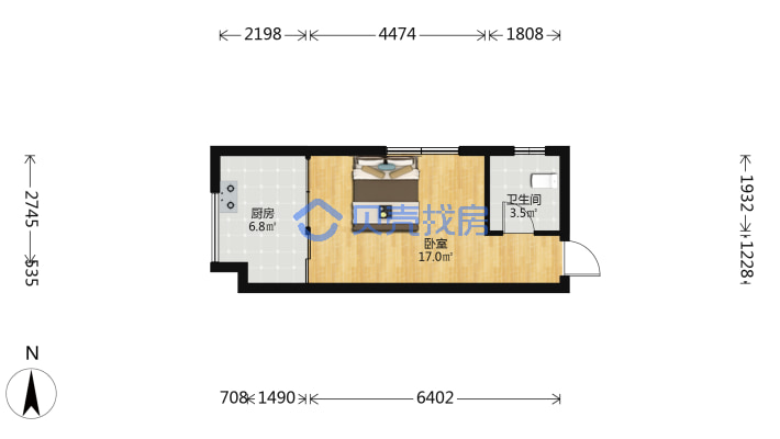 玖隆茂旁  爱家公寓   老证可按揭   精装拎包入住-户型图