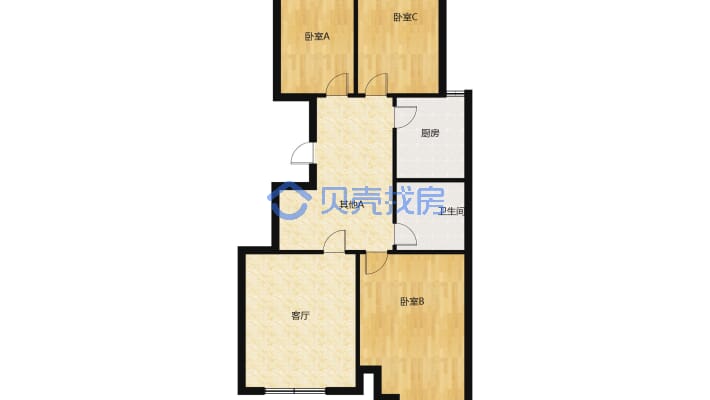 涑水苑 电梯三居室 南北房可按揭-户型图