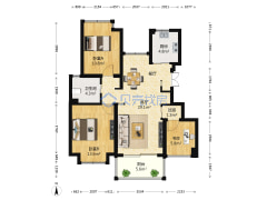 丰收湖板块 自住精装 满五年 一梯两户出行方便-杭州大家多立方户型图